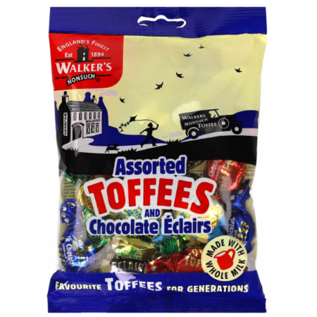 WALKERS TOFFEES & CHOC ECLAIRS (12)